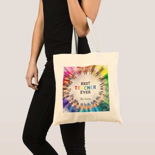 Leuk Beste Leraar Ooit Leraren Waarderingsgeschenk Tote Bag (Voorkant (product))