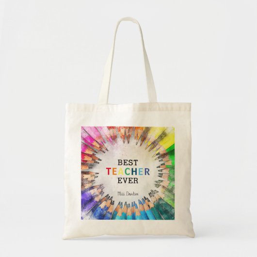 Leuk Beste Leraar Ooit Leraren Waarderingsgeschenk Tote Bag (Voorkant)