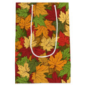 Leuk betegeld blad patroon seizoensgebonden medium cadeauzakje (Achterkant)