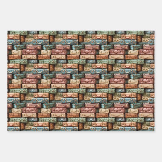 Leuk betegeld reizen koffers patroon inpakpapier vel (Voorkant 2)