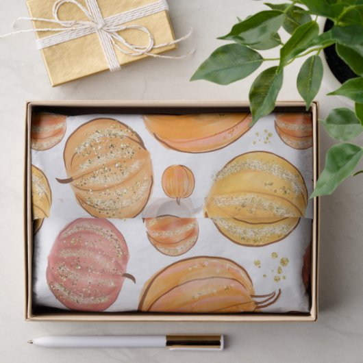 Leuk betegeld Seizoensgebonden pompoenfeest Tissuepapier (Geschenk)