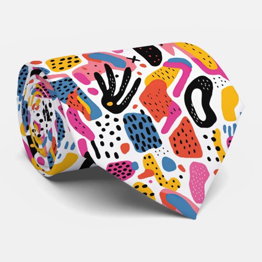 Leuk betegeld splash patroon stropdas (Opgerold)