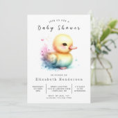 Leuk bewerkbaar Eend Baby shower Kaart (Staand voorkant)