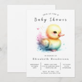 Leuk bewerkbaar Eend Baby shower Kaart (Voorkant / Achterkant)