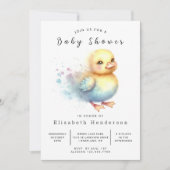 Leuk bewerkbaar Eend Baby shower Kaart (Voorkant)