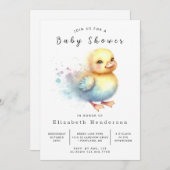 Leuk bewerkbaar Eend Baby shower Kaart (Voorkant / Achterkant)