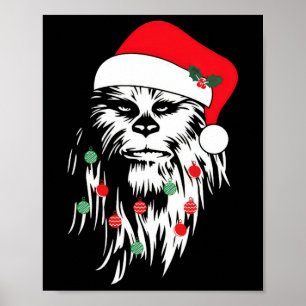 Leuk Bigfoot Gezicht Santa Hat Schattige Kerstmis Poster