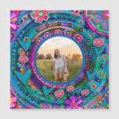 Leuk Blauw Aangepaste Familie Foto Kleurrijke Bloe (Voorkant)