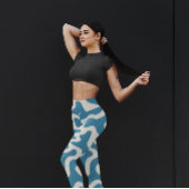 Leuk blauw abstract stijlvol actief plezier leggings