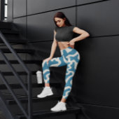Leuk blauw abstract stijlvol actief plezier leggings