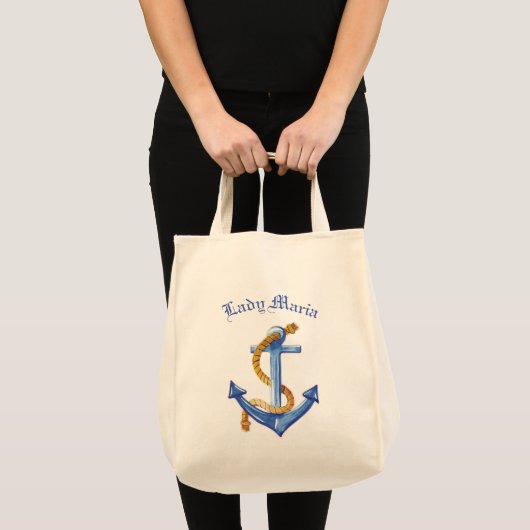 Leuk blauw anker tote bag (Voorkant (product))