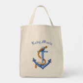Leuk blauw anker tote bag (Achterkant)