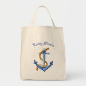 Leuk blauw anker tote bag (Voorkant)