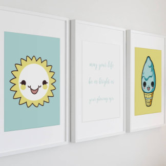 Leuk blauw baby Quote Kwekerij poster