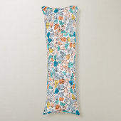 leuk blauw borstpatroon lichaamskussen (Voorkant Verticaal)