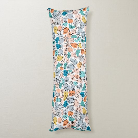 leuk blauw borstpatroon lichaamskussen (Achterkant (Verticaal))