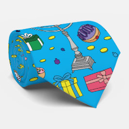 Leuk blauw Chanoeka groter patroon Stropdas
