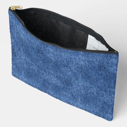 Leuk blauw denim patroon etui (Open)