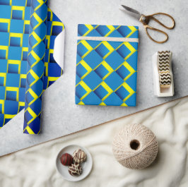 Leuk Blauw Dimensionaal Cadeaupapier