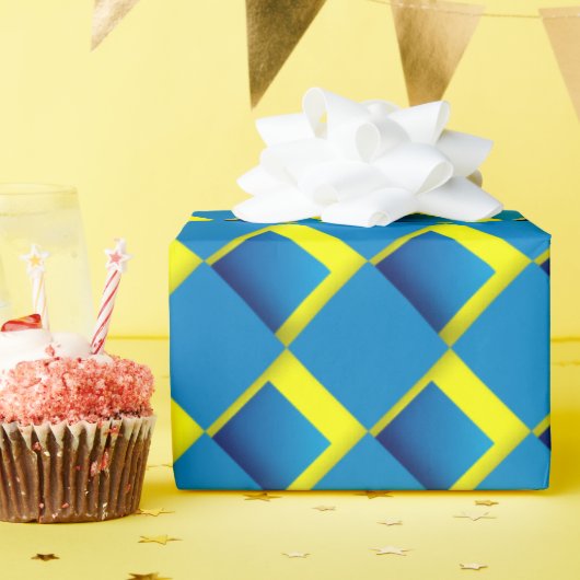 Leuk Blauw Dimensional Cadeaupapier (Verjaardagsfeest)