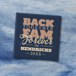 Leuk, blauw en pastel Familiereünie quote Button