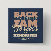 Leuk, blauw en pastel Familiereünie quote Button (Voorkant)