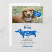 Leuk blauw grijs huisdier muilkorf Tov Bark Mitzva Kaart (Voorkant / Achterkant)