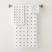 Leuk Blauw Koraal Groen Polka Dot Patroon op Wit