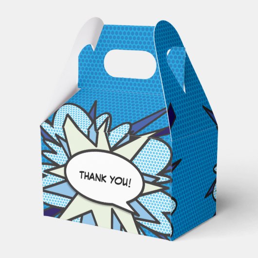 Leuk blauw modern trendy stripboek elke leeftijd v bedankdoosjes (Achterkant)