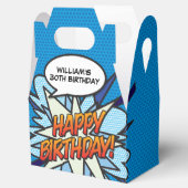 Leuk blauw modern trendy stripboek elke leeftijd v bedankdoosjes (Geopend)