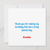 Leuk Blauw & Rood Bowling Kinderen 6e Verjaardag Bedankkaart (Achterkant)