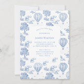 Leuk blauw safari baby shower kaart (Voorkant)