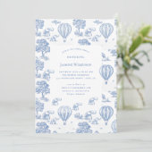 Leuk blauw safari baby shower kaart (Staand voorkant)