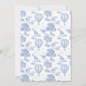 Leuk blauw safari baby shower kaart (Achterkant)