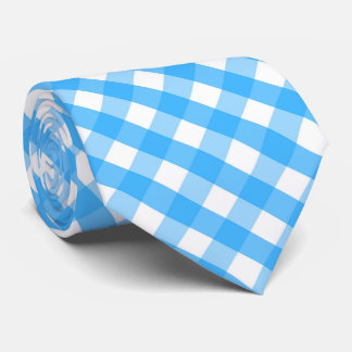 Leuk blauw wit betegeld ruitpatroon stropdas