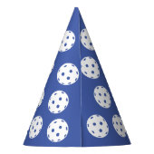 Leuk blauw wit pickleball patroon gepersonaliseerd feesthoedjes (Achterkant)