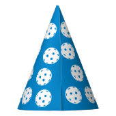 Leuk blauw wit pickleball patroon gepersonaliseerd feesthoedjes (Achterkant)