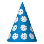 Leuk blauw wit pickleball patroon gepersonaliseerd feesthoedjes (Links)