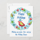 Leuk bloei prettige feestdagen (plural:) Kroon met (Voorkant / Achterkant)