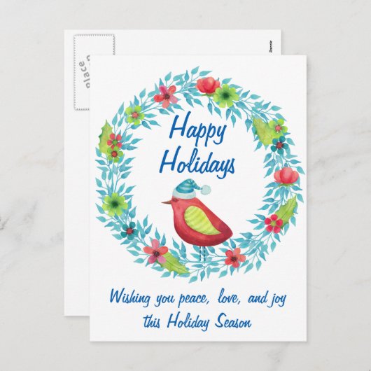 Leuk bloei prettige feestdagen (plural:) Kroon met (Voorkant / Achterkant)