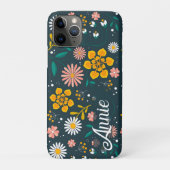 Leuk Bloeiende Kleurrijke Bloemen Patroon met Naam Case-Mate iPhone Case (Achterkant)