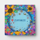 Leuk  Bloemen Bumblebee ONE WORD Custom Plaque Fotoplaat (Voorkant)