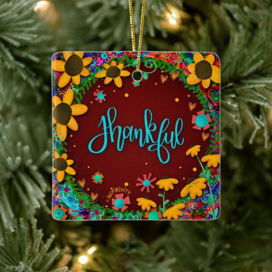 Leuk Bloemen Dankbaar Kleurrijke Inspirativiteit Keramisch Ornament (Boom)