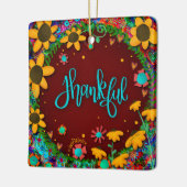 Leuk Bloemen Dankbaar Kleurrijke Inspirativiteit Keramisch Ornament (Links)