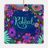 Leuk Bloemen Gepensioneerd Roze  Hart Inspirivity Keramisch Ornament (Achterkant)