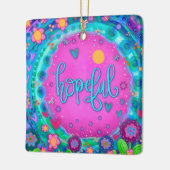 Leuk Bloemen Hopeful Roze  Hart Inspirativiteit Keramisch Ornament (Links)