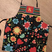 Leuk Bloemen Initiaal Koken Vrouwen Schort