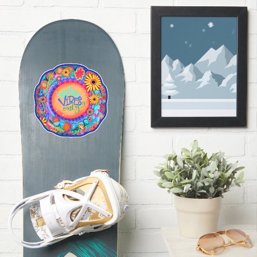 Leuk Bloemen Inspirerende Positieve Vibes Inspirer Sticker (Snowboard)