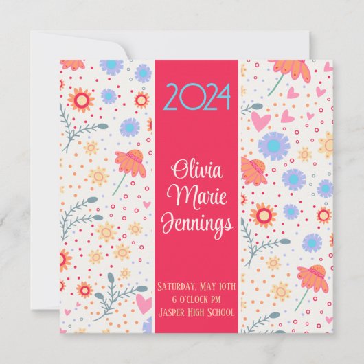 Leuk Bloemen Inspirivity Afstuderen Foto Custom Kaart (Voorkant)