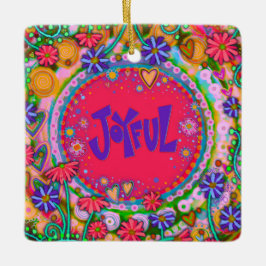 Leuk Bloemen Roze Vrolijke Gelukkige Inspirativite Keramisch Ornament